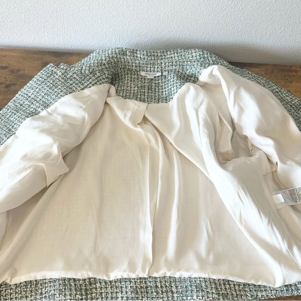 Chico's Green Tweed Blazer - Picture 11 of 11